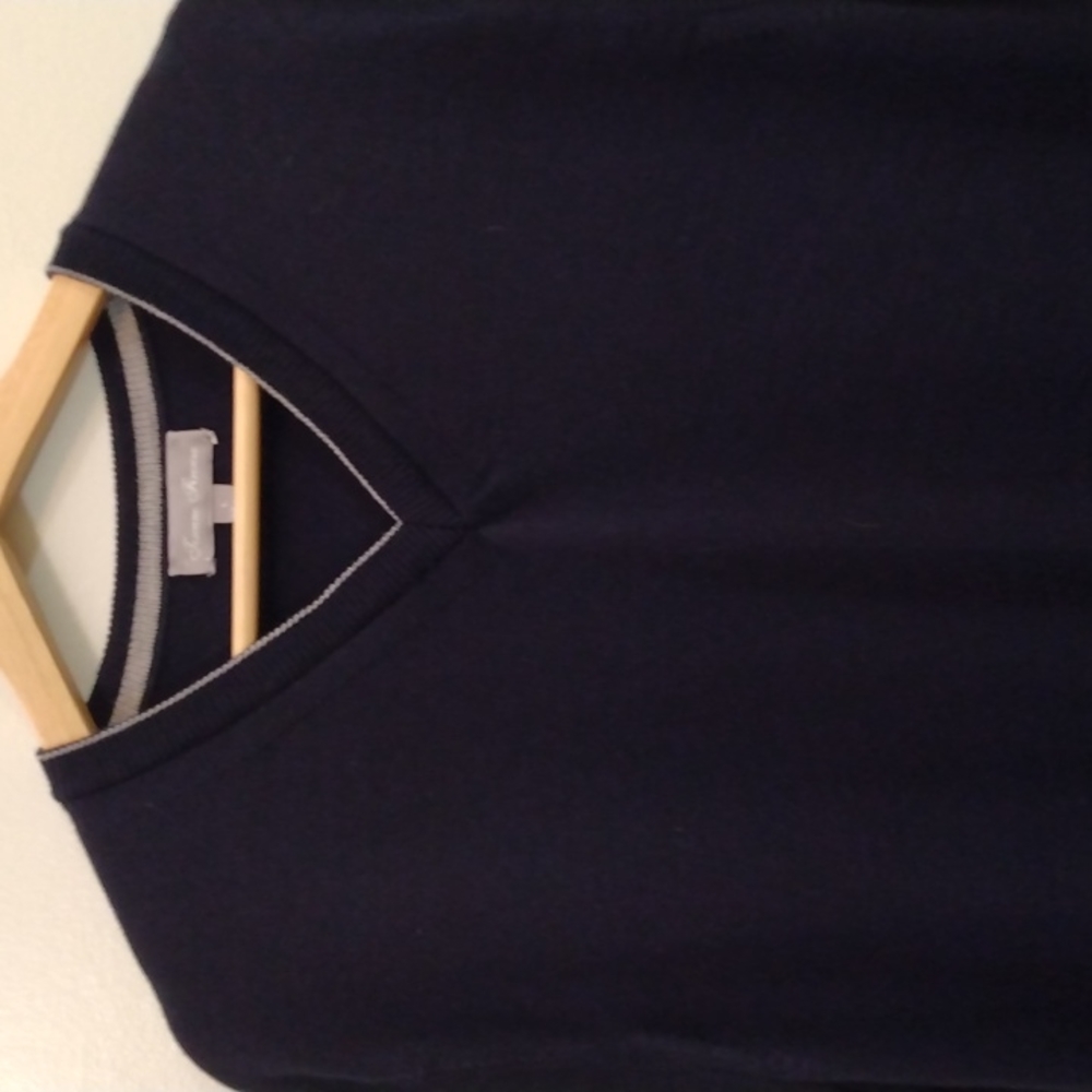 Toscano Firenze Large Navy Merino Wool Sweater Vest